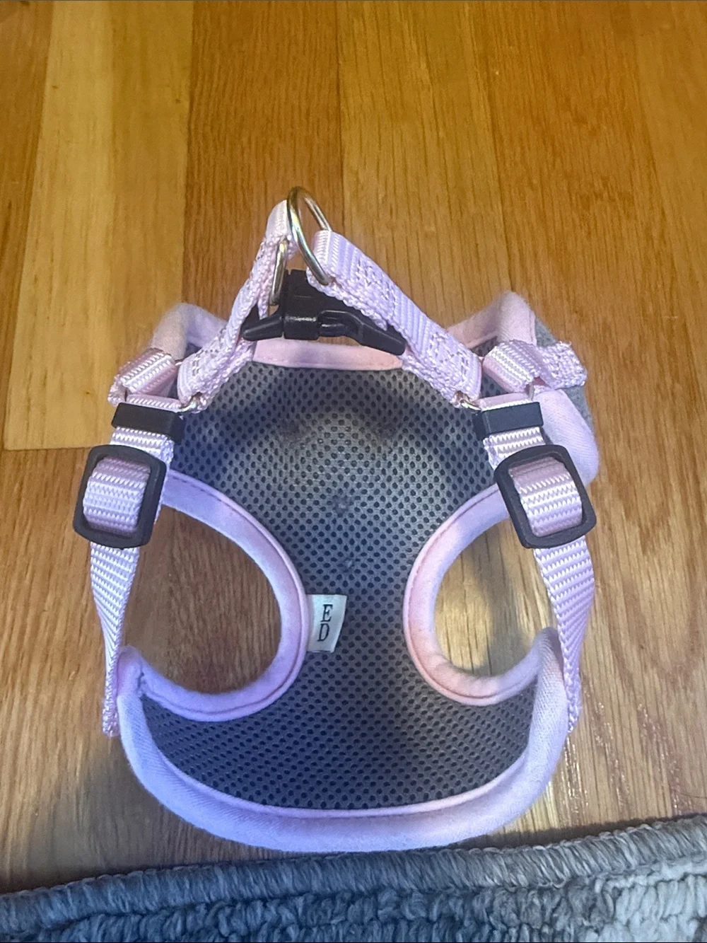 Gray & Pink Bow Dog Harness